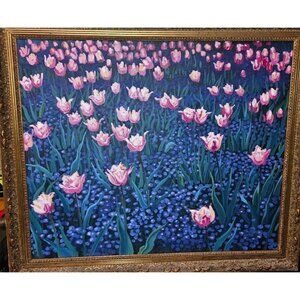 David Harrison Acrylic Floral Painting In Ornate Frame From Nordstrom Collection